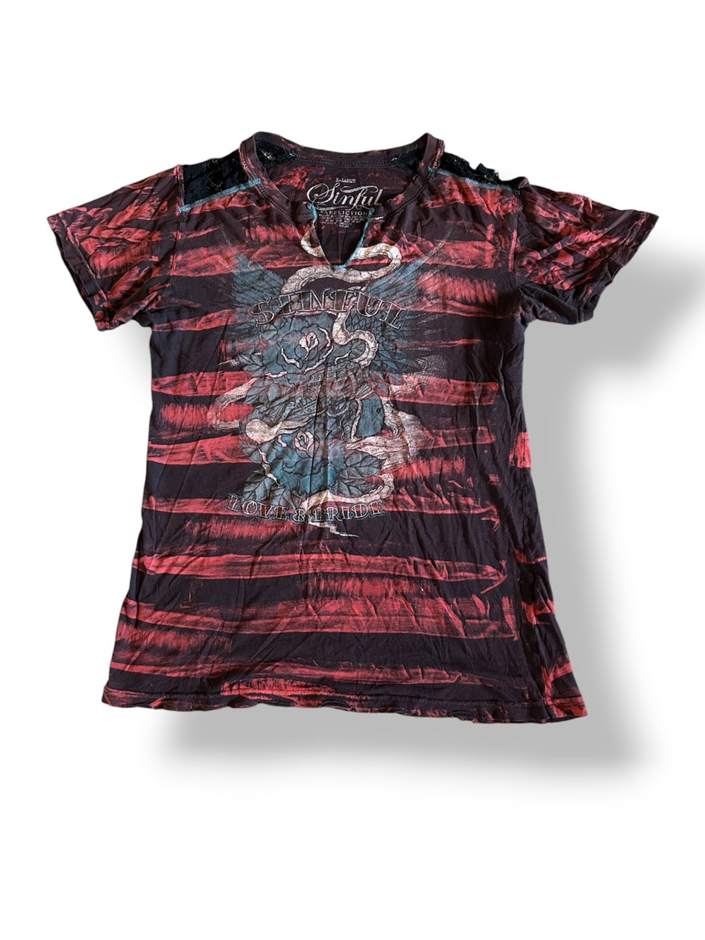 [Sinful by Affliction] Red and Black Tee